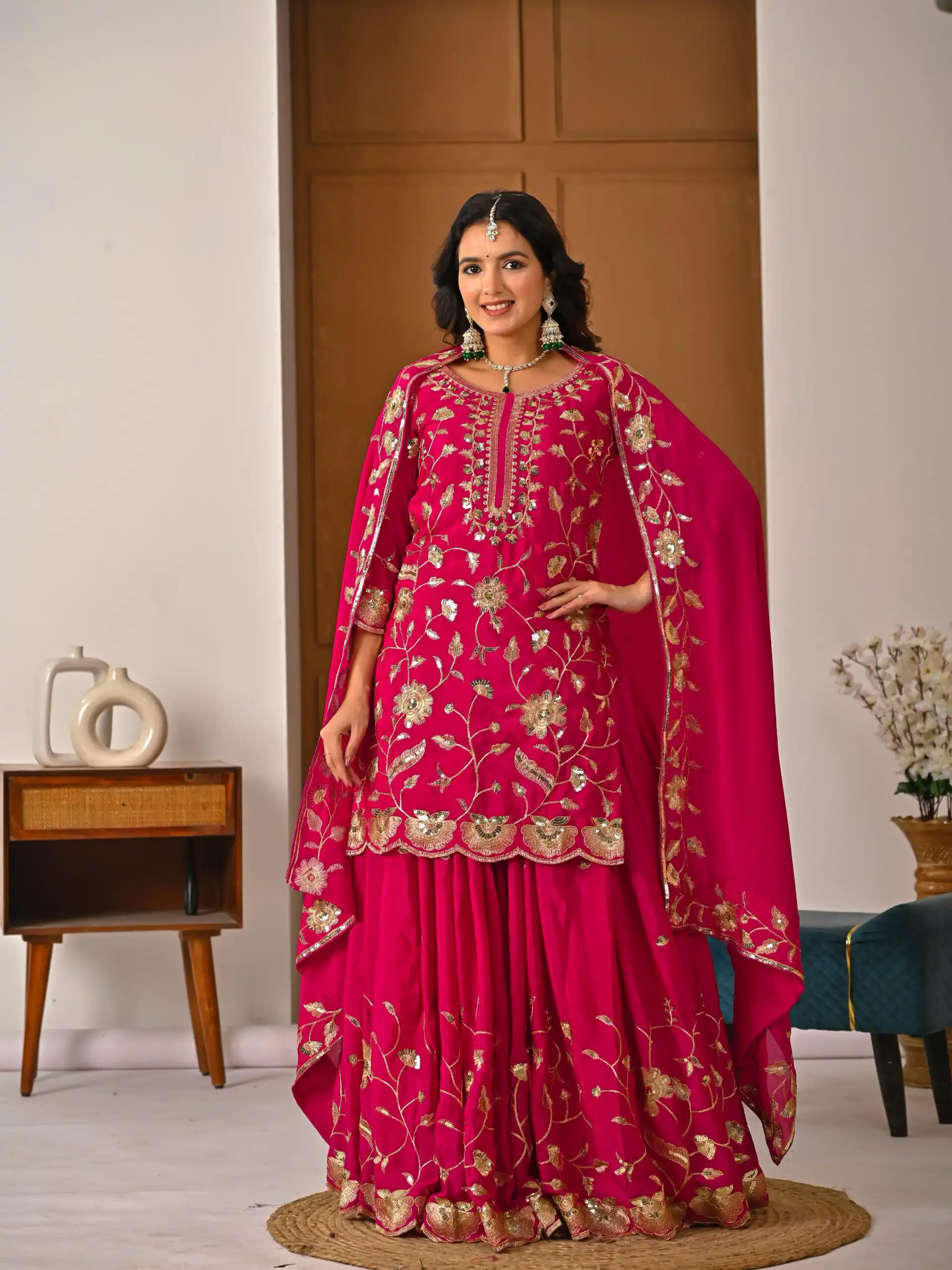 MD 3057 Pink Chinon Silk Salwar Suit with Embroidery Work & Lace Work. Affordable Price ₹2149. Delivery 4-6 Working Days. Shop now. | Casual Suits, Jump Suits, Creative suits, Designer Suits, Palazzo Suits, Party Wear Suits, Patiala Suits, Salwar suit, Straight Suits