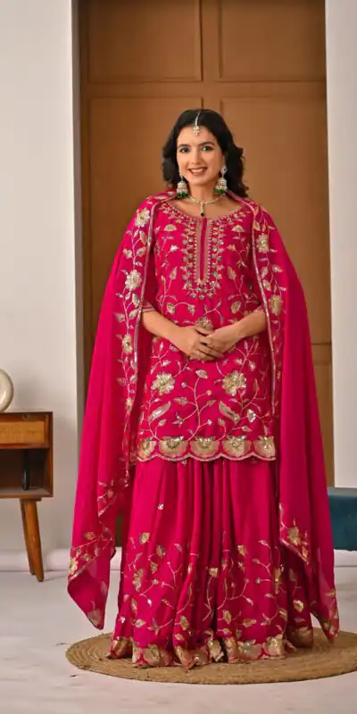 MD 3057 Pink Chinon Silk Salwar Suit with Embroidery Work & Lace Work. Affordable Price ₹2149. Delivery 4-6 Working Days. Shop now. | Casual Suits, Jump Suits, Creative suits, Designer Suits, Palazzo Suits, Party Wear Suits, Patiala Suits, Salwar suit, Straight Suits