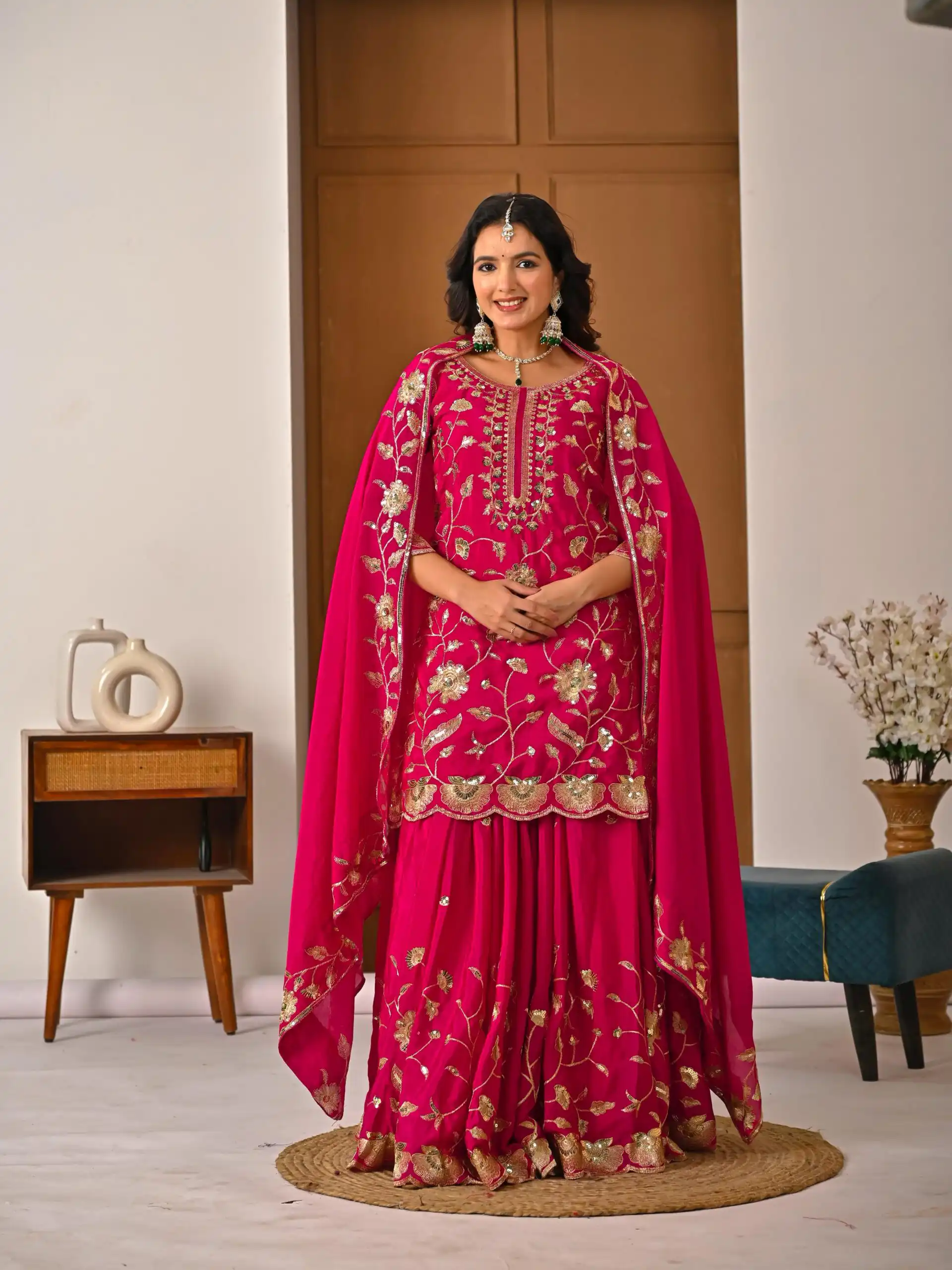 MD 3057 Pink Chinon Silk Salwar Suit with Embroidery Work & Lace Work. Affordable Price ₹2149. Delivery 4-6 Working Days. Shop now. | Casual Suits, Jump Suits, Creative suits, Designer Suits, Palazzo Suits, Party Wear Suits, Patiala Suits, Salwar suit, Straight Suits