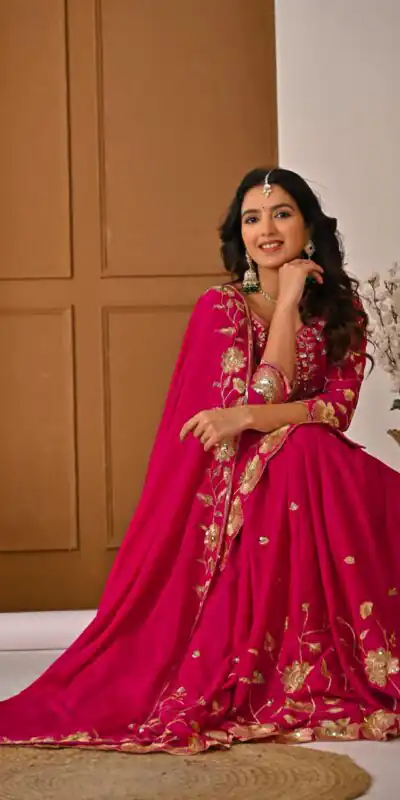 MD 3057 Pink Chinon Silk Salwar Suit with Embroidery Work & Lace Work. Affordable Price ₹2149. Delivery 4-6 Working Days. Shop now. | Casual Suits, Jump Suits, Creative suits, Designer Suits, Palazzo Suits, Party Wear Suits, Patiala Suits, Salwar suit, Straight Suits
