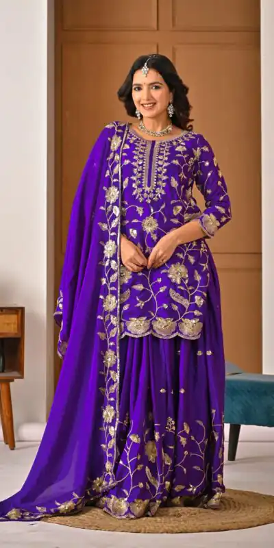MD 3057 Purple Chinon Silk Salwar Suit with Embroidery Work & Lace Work. Affordable Price ₹2149. Delivery 4-6 Working Days. Shop now. | Casual Suits, Jump Suits, Creative suits, Designer Suits, Palazzo Suits, Party Wear Suits, Patiala Suits, Salwar suit, Straight Suits