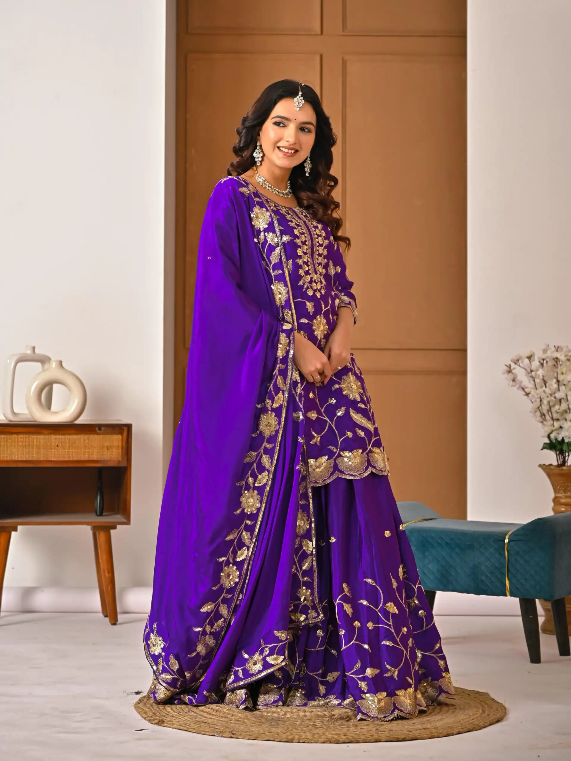 MD 3057 Purple Chinon Silk Salwar Suit with Embroidery Work & Lace Work. Affordable Price ₹2149. Delivery 4-6 Working Days. Shop now. | Casual Suits, Jump Suits, Creative suits, Designer Suits, Palazzo Suits, Party Wear Suits, Patiala Suits, Salwar suit, Straight Suits