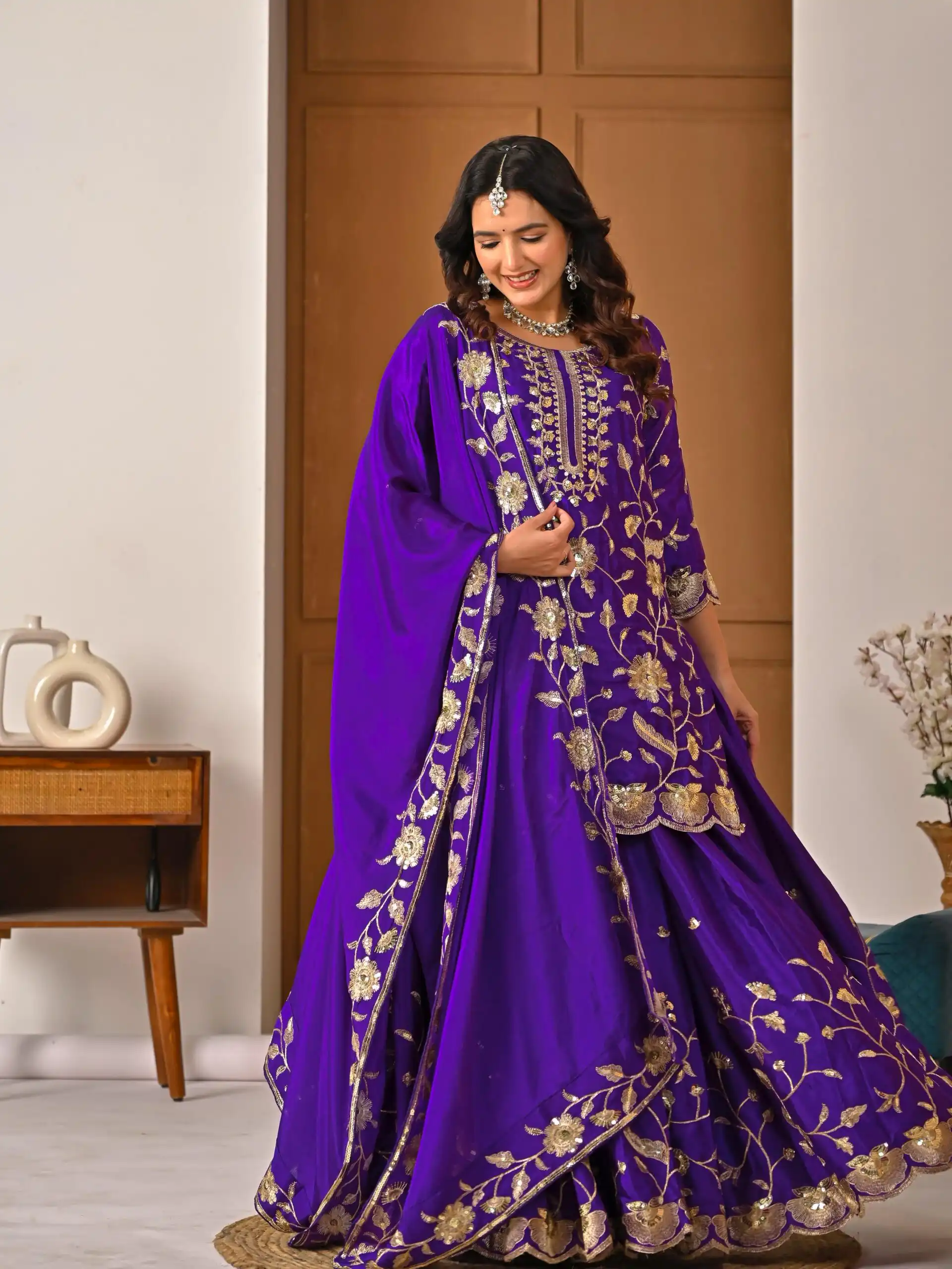 MD 3057 Purple Chinon Silk Salwar Suit with Embroidery Work & Lace Work. Affordable Price ₹2149. Delivery 4-6 Working Days. Shop now. | Casual Suits, Jump Suits, Creative suits, Designer Suits, Palazzo Suits, Party Wear Suits, Patiala Suits, Salwar suit, Straight Suits