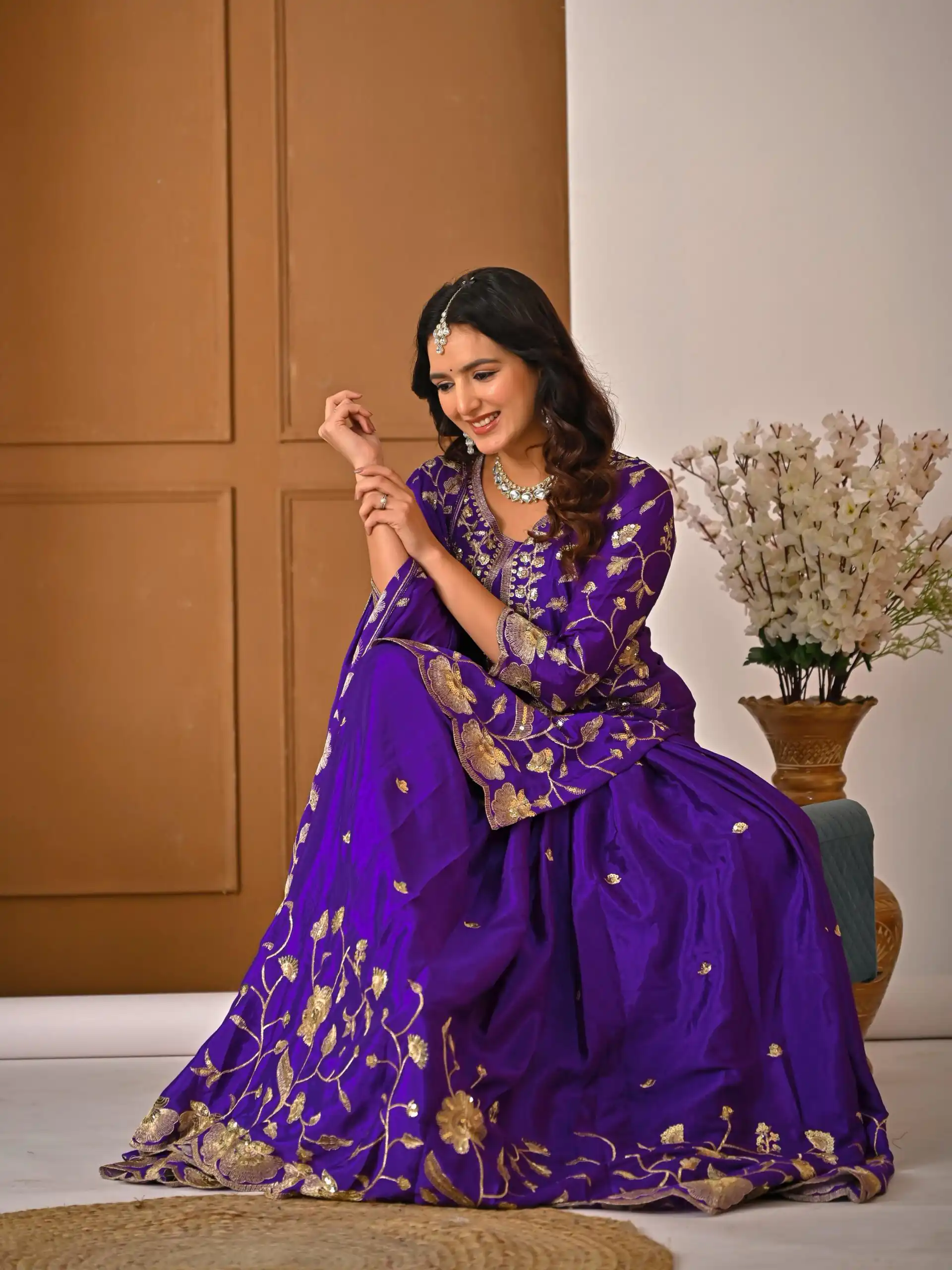 MD 3057 Purple Chinon Silk Salwar Suit with Embroidery Work & Lace Work. Affordable Price ₹2149. Delivery 4-6 Working Days. Shop now. | Casual Suits, Jump Suits, Creative suits, Designer Suits, Palazzo Suits, Party Wear Suits, Patiala Suits, Salwar suit, Straight Suits