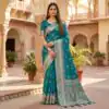 MB 39 Teal Color Banarasi Saree with Zari Work & Lace Work. Introductory Price ₹1899. Delivery 4-6 Working Days. Shop now. | Creative Sarees, Bollywood Sarees, Designer Sarees, Embroidered Sarees, Ethnic Saree, Modern Digital sarees, Party Wear Sarees, Sarees