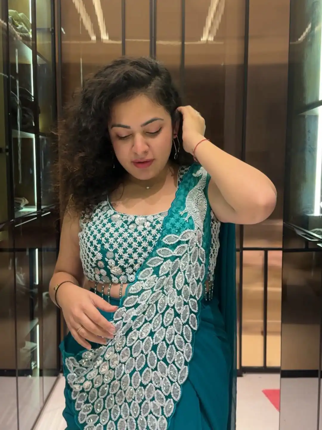 ST 1165 Teal Faux Georgette Saree with Embroidery Work & Sequins Work. Now at just ₹1799. Delivery 4-6 Working Days. Shop now. | Creative Sarees, Bollywood Sarees, Designer Sarees, Embroidered Sarees, Ethnic Saree, Modern Digital sarees, Party Wear Sarees, Sarees