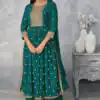 Teal Georgette Sequin Work Salwar Suit