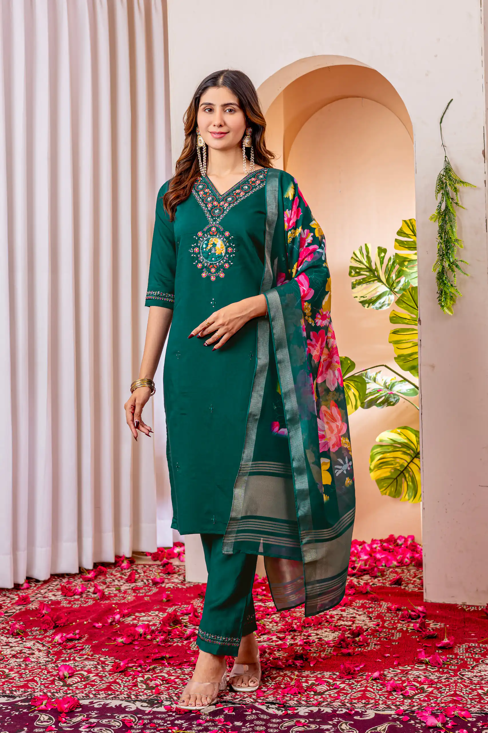 DIVA 112 Teal Green Marina Silk Salwar Suit with Embroidery Work. Introductory Price ₹1999. Delivery 4-6 Working Days. Shop now. | Casual Suits, Jump Suits, Creative suits, Designer Suits, Palazzo Suits, Party Wear Suits, Patiala Suits, Salwar suit, Straight Suits