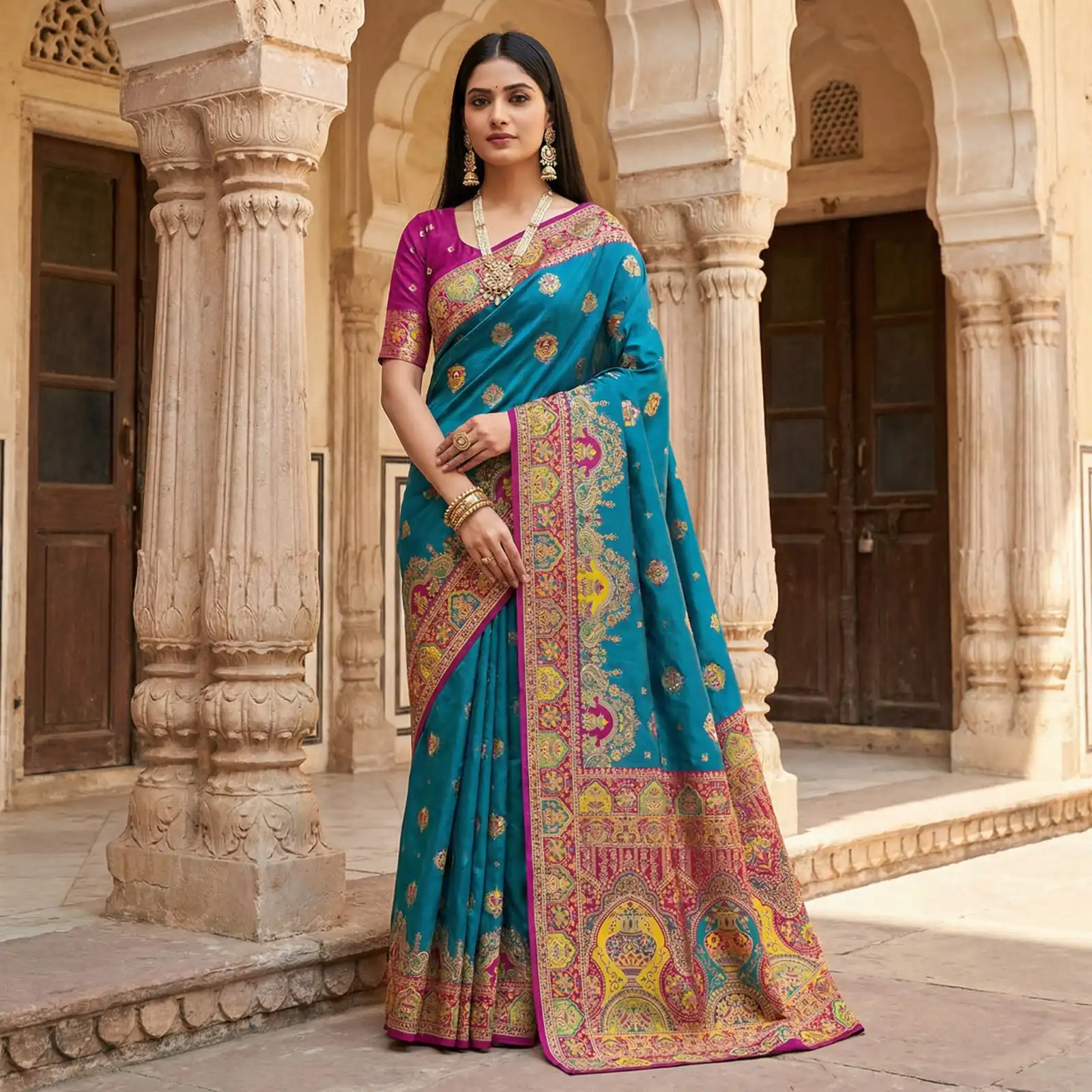 MB 56 Teal Paithani Silk Saree with Lace Border & Lace Work. Affordable Price ₹2399. Delivery 4-6 Working Days. Shop now. | Creative Sarees, Bollywood Sarees, Designer Sarees, Embroidered Sarees, Ethnic Saree, Modern Digital sarees, Party Wear Sarees, Sarees