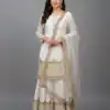 ZF 250 White Color Faux Georgette Embroidery Sequence Work Sharara Suit Wedding, Party, Festive, Events Etc. Expected Delivery 4-6 Working Days @2099/- | Casual Suits, Jump Suits, Creative suits, Designer Suits, Palazzo Suits, Party Wear Suits, Patiala Suits, Salwar suit, Straight Suits