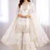 White Faux Georgette With 5 mm Sequence Work Salwar Suit