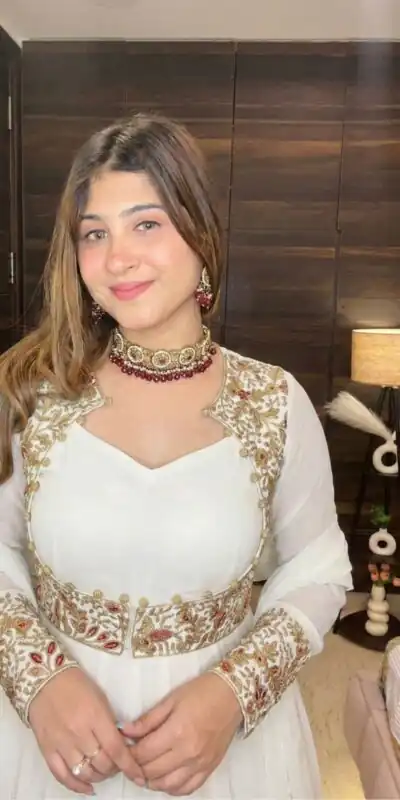 MF 496 White Faux Georgette Salwar Suit with Lace Work & Embroidery Work. Special Price ₹2449. Delivery 4-6 Working Days. Shop now. | Casual Suits, Jump Suits, Creative suits, Designer Suits, Palazzo Suits, Party Wear Suits, Patiala Suits, Salwar suit, Straight Suits