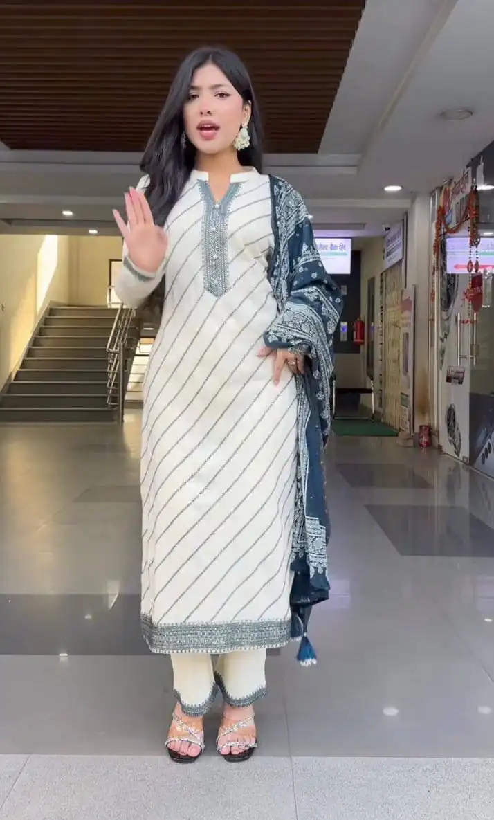 DC 113 White in Maslin Digital Print Salwar Suit . Wedding, Party, Festive, Events, Introductory Price ₹1599. Delivery 4-6 Working Days. Shop now. | Casual Suits, Jump Suits, Creative suits, Designer Suits, Palazzo Suits, Party Wear Suits, Patiala Suits, Salwar suit, Straight Suits