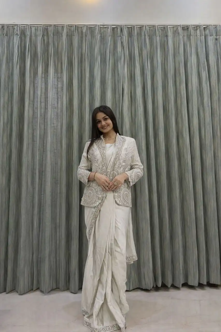 BB 49 White in Rangoli Silk Embroidery Work Saree . Wedding, Party, Festive, Events, Get it for ₹2099. Delivery 4-6 Working Days. Shop now. | Creative Sarees, Bollywood Sarees, Designer Sarees, Embroidered Sarees, Ethnic Saree, Modern Digital sarees, Party Wear Sarees, Sarees