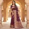 MB 39 Wine Color Banarasi Saree with Zari Work & Lace Work. Introductory Price ₹1899. Delivery 4-6 Working Days. Shop now. | Creative Sarees, Bollywood Sarees, Designer Sarees, Embroidered Sarees, Ethnic Saree, Modern Digital sarees, Party Wear Sarees, Sarees