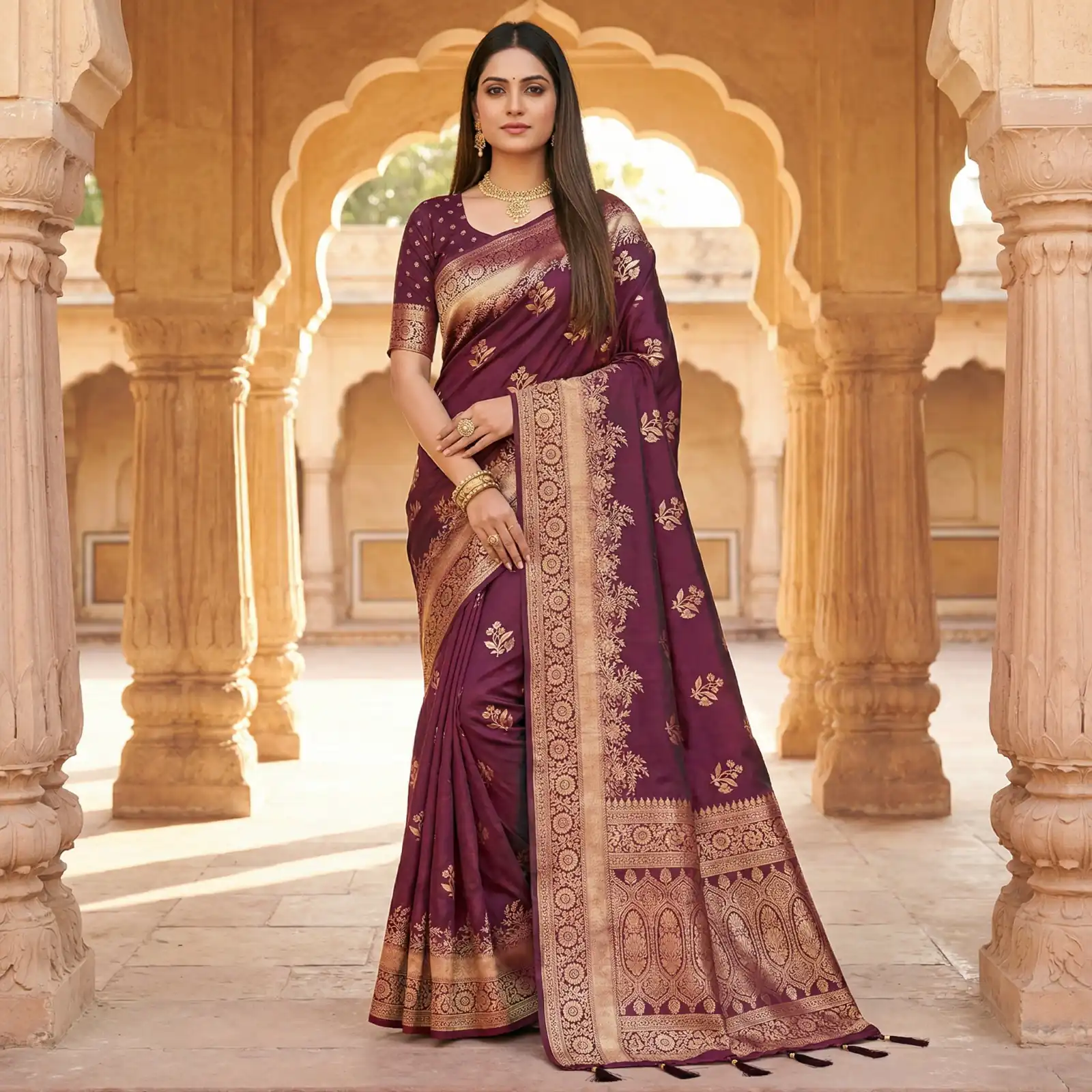 MB 39 Wine Color Banarasi Saree with Zari Work & Lace Work. Introductory Price ₹1899. Delivery 4-6 Working Days. Shop now. | Creative Sarees, Bollywood Sarees, Designer Sarees, Embroidered Sarees, Ethnic Saree, Modern Digital sarees, Party Wear Sarees, Sarees