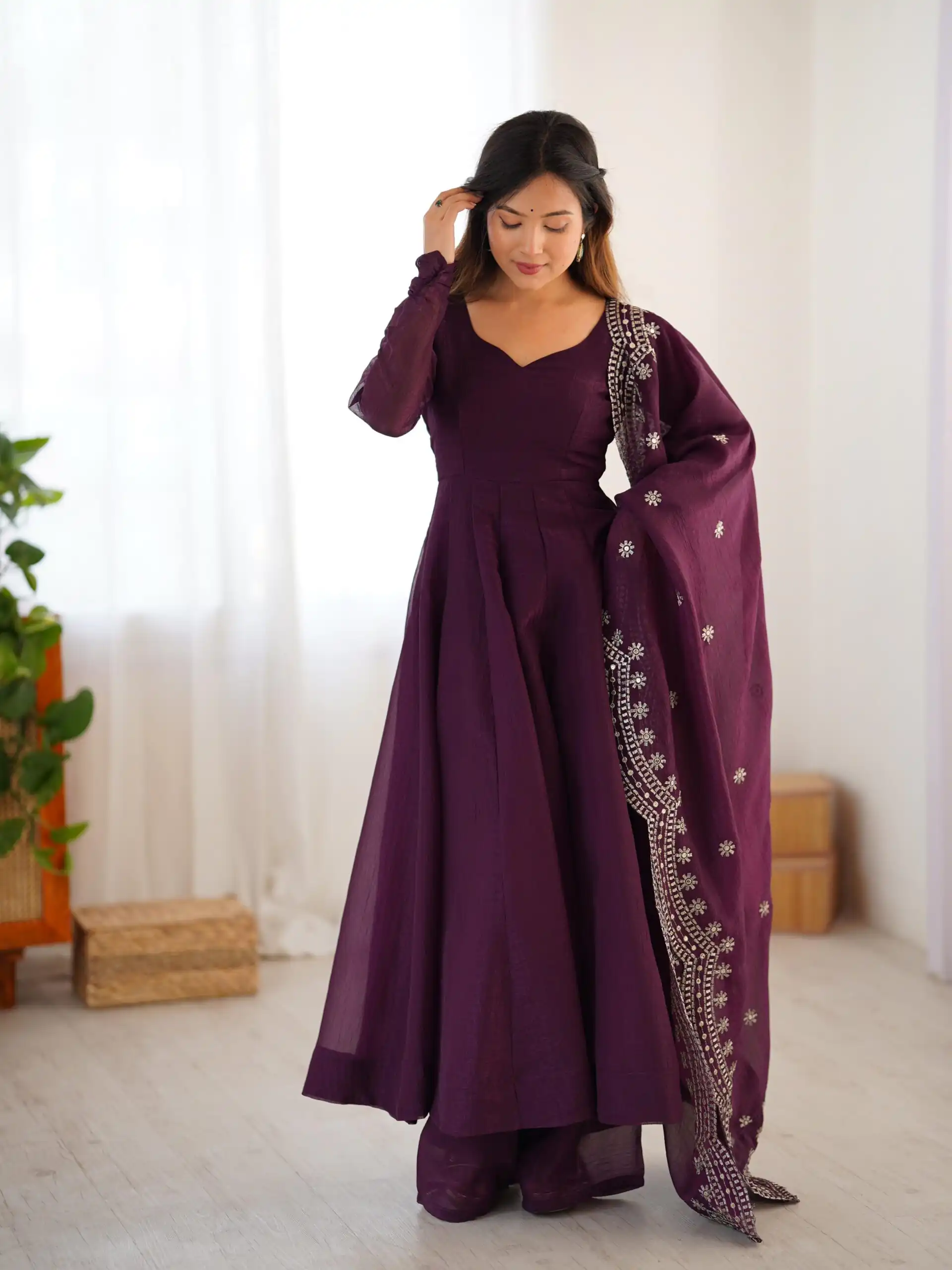 SSR 5006 Wine Fandy Silk Gown Perfect for Wedding, Party, Pongal, Traditional Day, Baby Shower – . Get it for ₹1999. Delivery 4-6 Working Days. Shop | Bollywood Gowns, Creative Gowns, Designer Gowns, Embroidered Gowns, Gowns, Party Wear Gowns