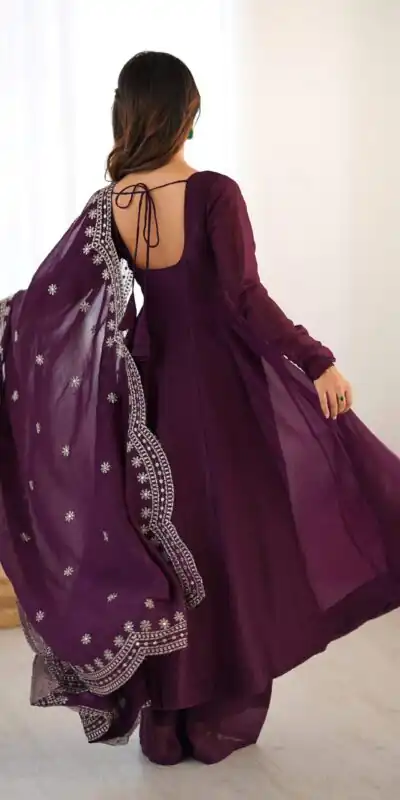 SSR 5006 Wine Fandy Silk Gown Perfect for Wedding, Party, Pongal, Traditional Day, Baby Shower – . Get it for ₹1999. Delivery 4-6 Working Days. Shop | Bollywood Gowns, Creative Gowns, Designer Gowns, Embroidered Gowns, Gowns, Party Wear Gowns