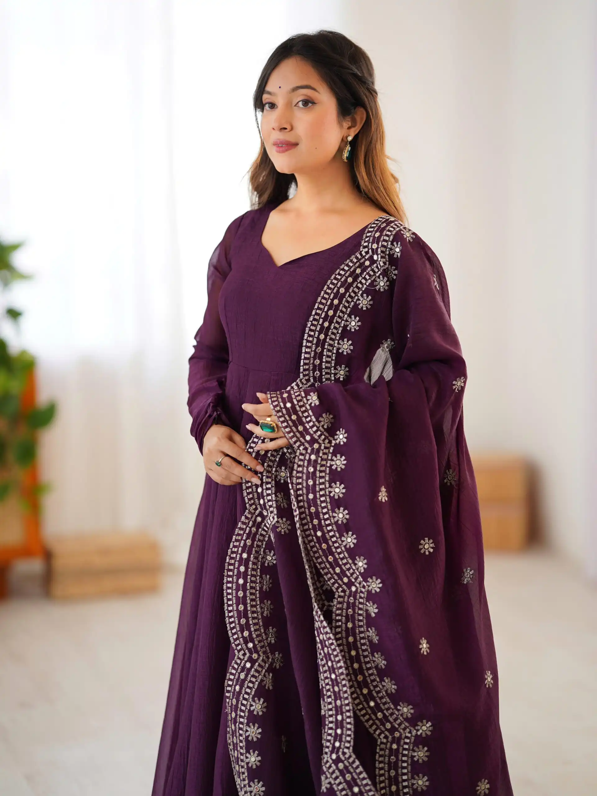 SSR 5006 Wine Fandy Silk Gown Perfect for Wedding, Party, Pongal, Traditional Day, Baby Shower – . Get it for ₹1999. Delivery 4-6 Working Days. Shop | Bollywood Gowns, Creative Gowns, Designer Gowns, Embroidered Gowns, Gowns, Party Wear Gowns