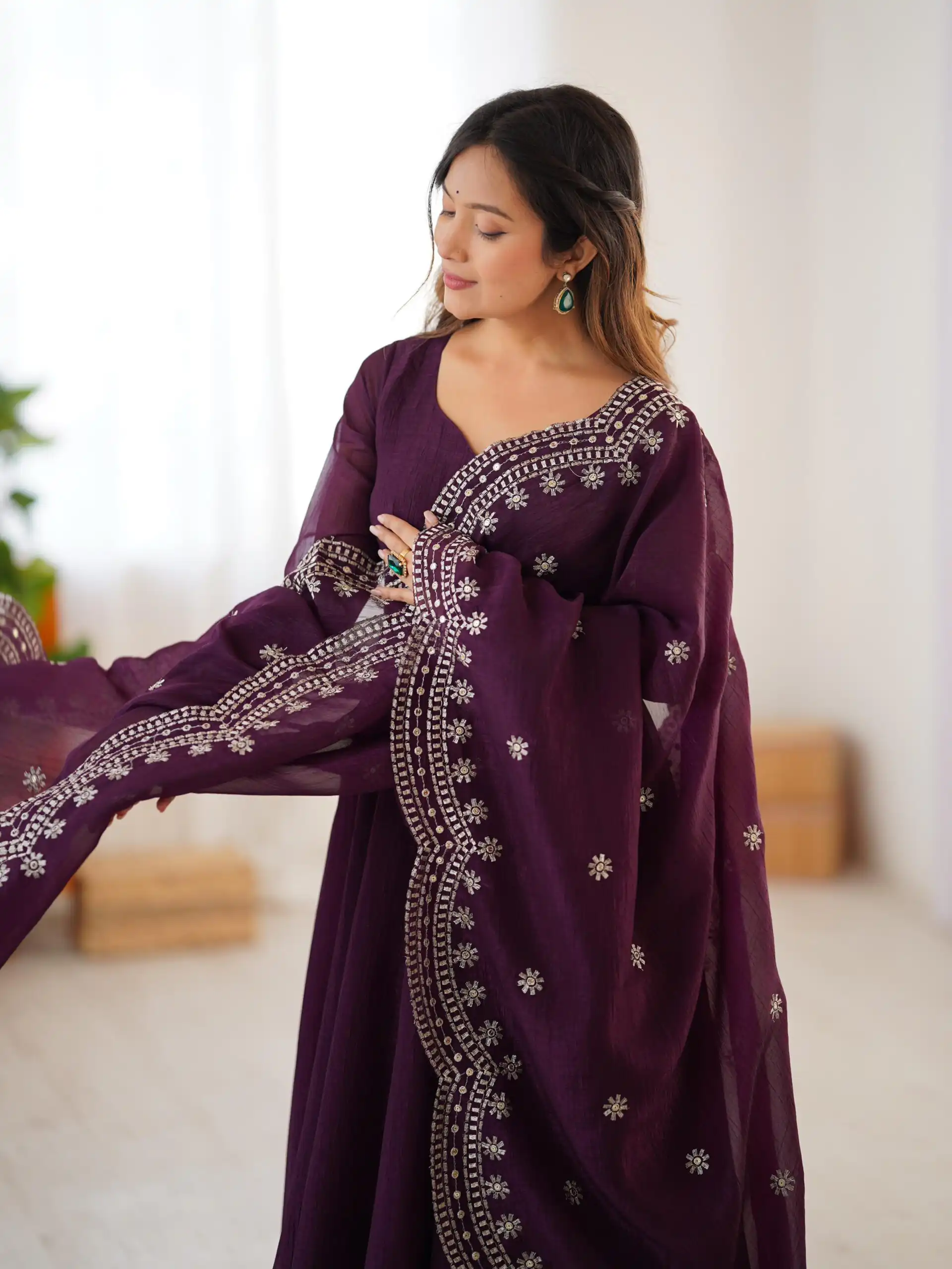 SSR 5006 Wine Fandy Silk Gown Perfect for Wedding, Party, Pongal, Traditional Day, Baby Shower – . Get it for ₹1999. Delivery 4-6 Working Days. Shop | Bollywood Gowns, Creative Gowns, Designer Gowns, Embroidered Gowns, Gowns, Party Wear Gowns