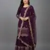 ZF 250 Wine Color Faux Georgette Embroidery Sequence Work Sharara Suit Wedding, Party, Festive, Events Etc. Expected Delivery 4-6 Working Days @2099/- | Casual Suits, Jump Suits, Creative suits, Designer Suits, Palazzo Suits, Party Wear Suits, Patiala Suits, Salwar suit, Straight Suits