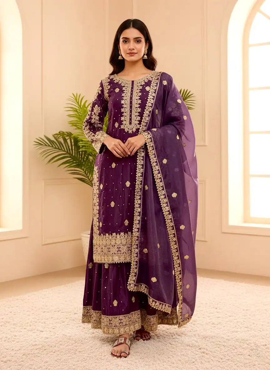 SRK 5314 Wine Natural Crep Salwar Suit with Bead Work & Embroidery Work. Affordable Price ₹2149. Delivery 4-6 Working Days. Shop now. | Casual Suits, Jump Suits, Creative suits, Designer Suits, Palazzo Suits, Party Wear Suits, Patiala Suits, Salwar suit, Straight Suits