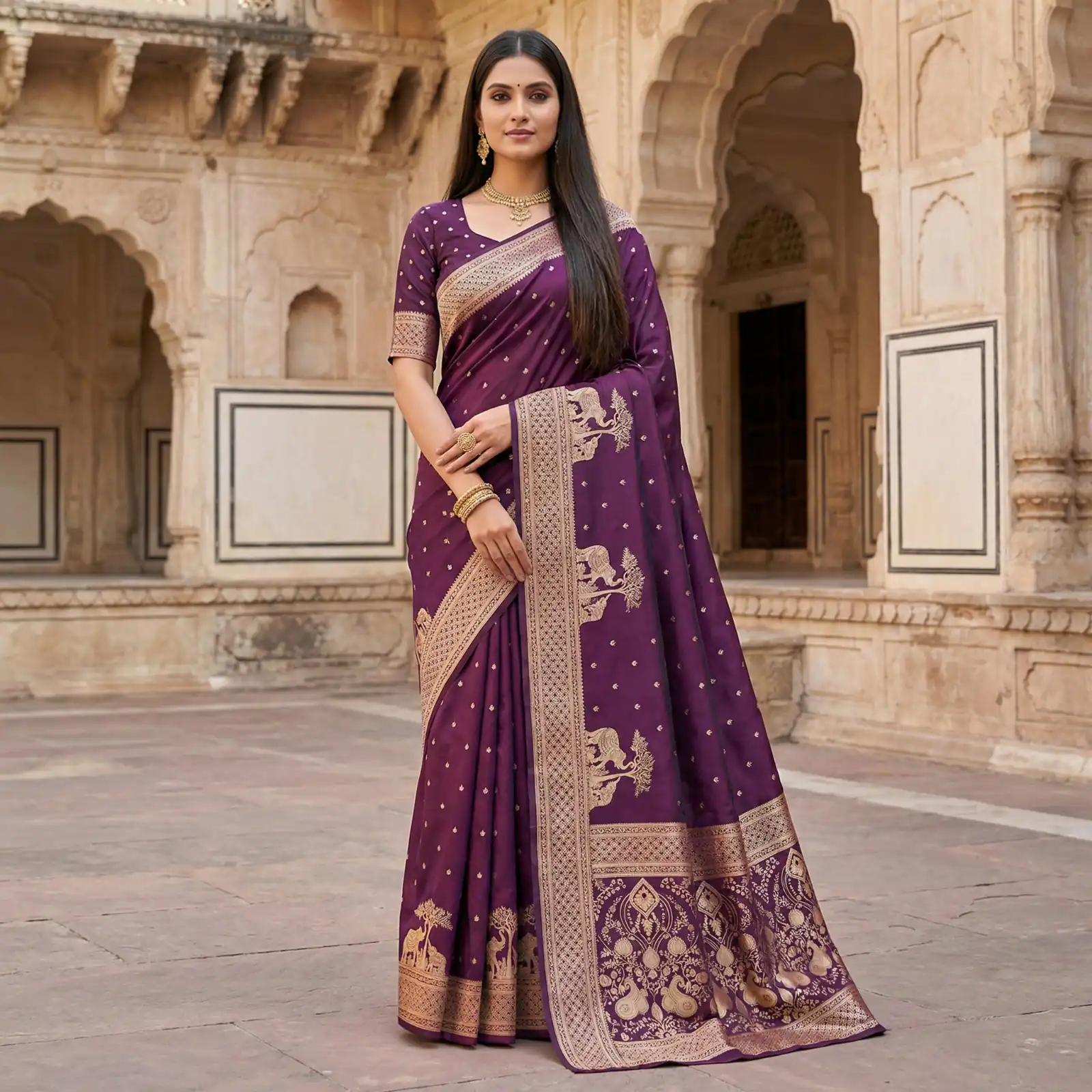 MB 25 GAJRAJ Wine in Pure Banarasi Silk Zari Work & Lace Work Saree . Introductory Price ₹1899. Delivery 4-6 Working Days. Shop now. | Creative Sarees, Bollywood Sarees, Designer Sarees, Embroidered Sarees, Ethnic Saree, Modern Digital sarees, Party Wear Sarees, Sarees