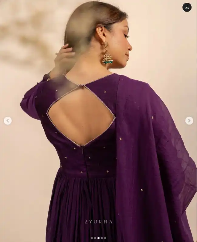 Wine Vichitra Silk Thread Embroider Work Salwar Suit - Image 5