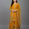 ZF 250 Yellow Color Faux Georgette Embroidery Sequence Work Sharara Suit Wedding, Party, Festive, Events Etc. Expected Delivery 4-6 Working Days @2099/- | Casual Suits, Jump Suits, Creative suits, Designer Suits, Palazzo Suits, Party Wear Suits, Patiala Suits, Salwar suit, Straight Suits