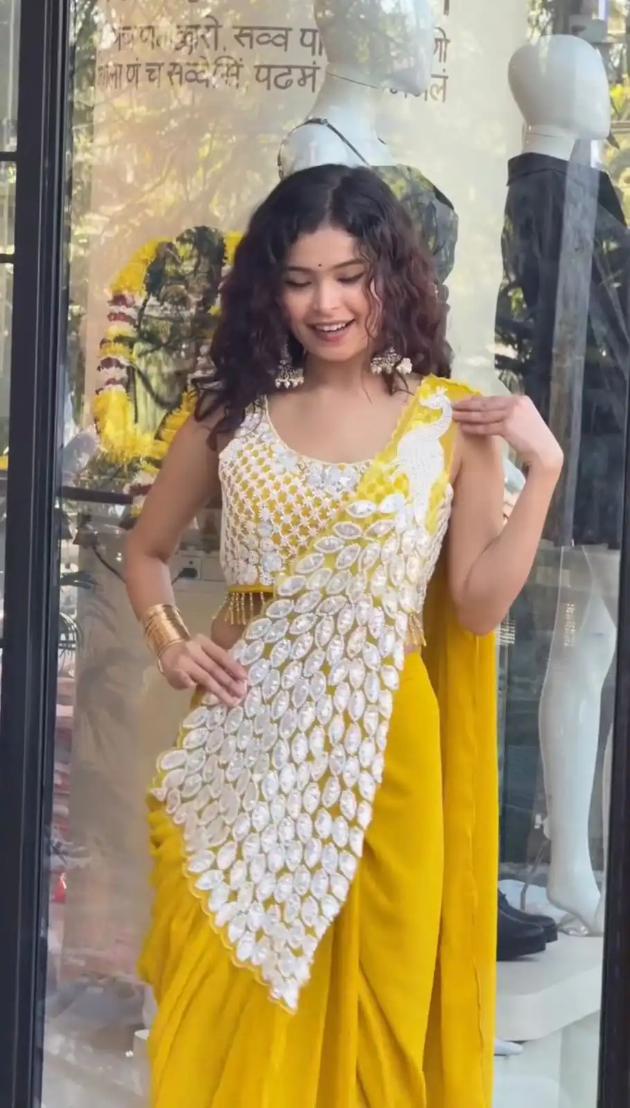 ST 1165 Yellow Faux Georgette Saree with Embroidery Work & Sequins Work. Now at just ₹1799. Delivery 4-6 Working Days. Shop now. | Creative Sarees, Bollywood Sarees, Designer Sarees, Embroidered Sarees, Ethnic Saree, Modern Digital sarees, Party Wear Sarees, Sarees