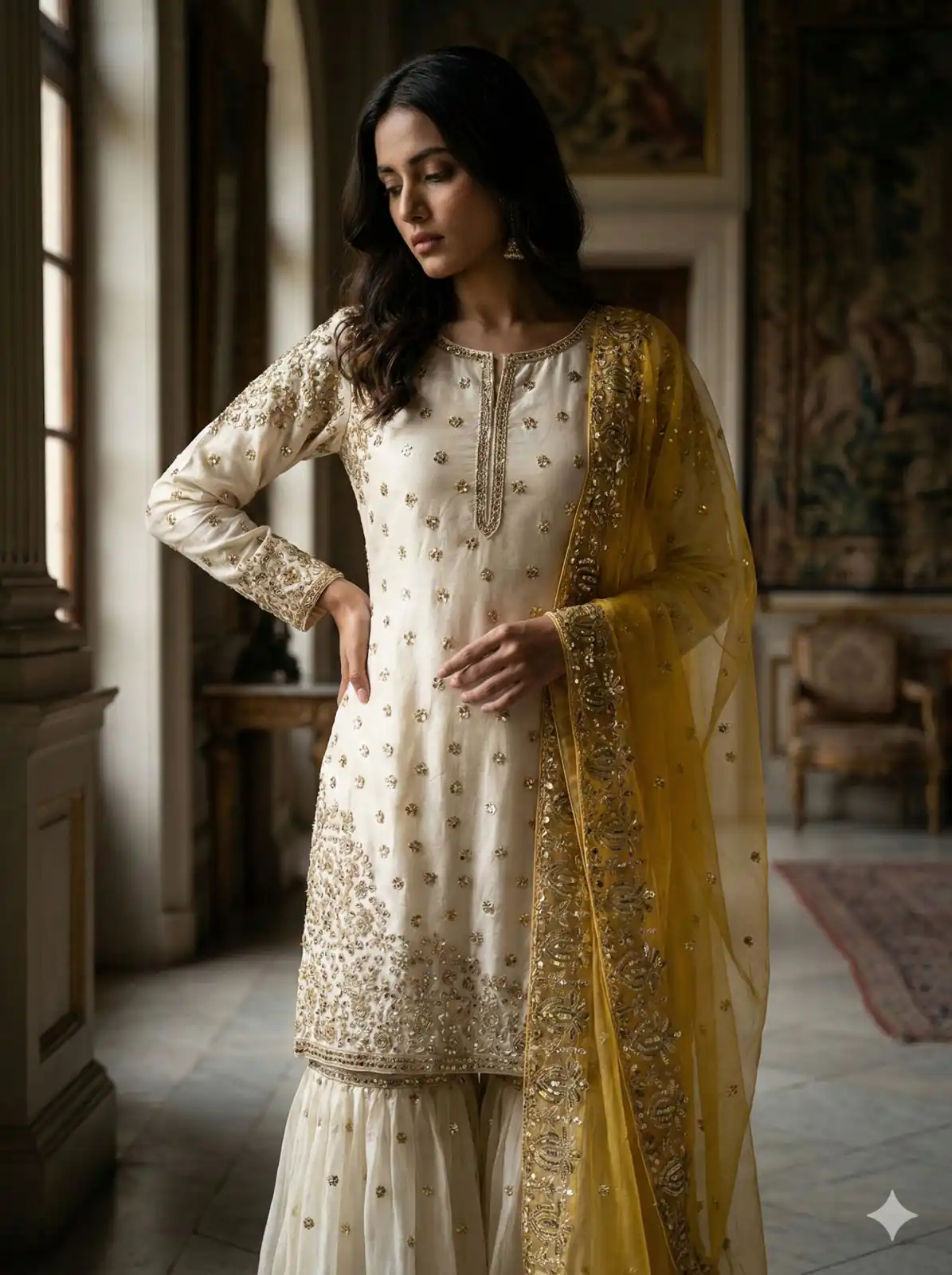 JF 041 Yellow Fendy Silk Salwar Suitwith Embroidery Work & Lace Work. Now at just ₹2149. Delivery 4-6 Working Days. Shop now. | Casual Suits, Jump Suits, Creative suits, Designer Suits, Palazzo Suits, Party Wear Suits, Patiala Suits, Salwar suit, Straight Suits