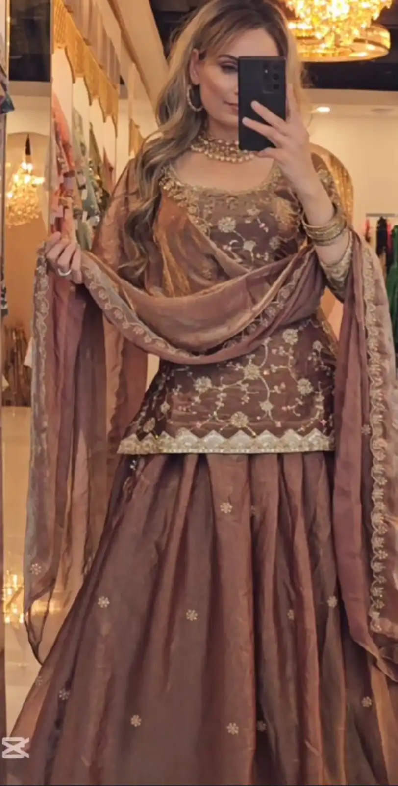 Attractive Brown Fandy Silk Sequence Work Lehenga Choli