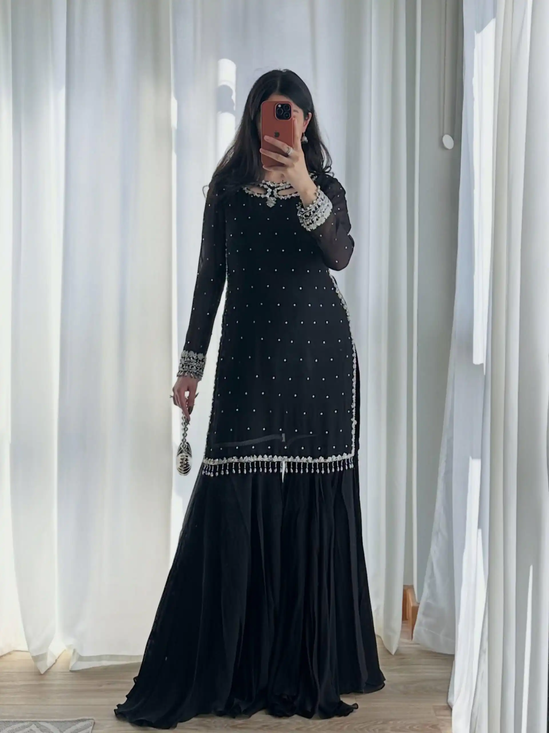 Perfect Black Faux Georgette Embroidery Work Salwar Suit - Image 5
