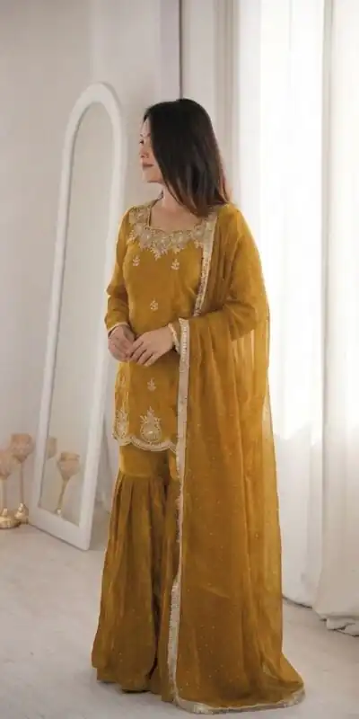 ZSR 3166 Mustered Color Fendy Silk With Embroidery Work Salwar Suit. Get it for ₹2149. Delivery 4-6 Working Days. Online Shop now. | Casual Suits, Jump Suits, Creative suits, Designer Suits, Palazzo Suits, Party Wear Suits, Patiala Suits, Salwar suit, Straight Suits
