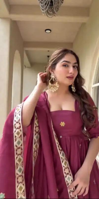 MD 3097 Red Color Natural Crep Anarkali Suit with Embroidery Work. Exclusive Offer ₹2649. Delivery 4-6 Working Days. Shop now. | Anarkali Suits, Bollywood Anarkali, Creative-Anarkali, Designer Anarkali, Embroidered Anarkali, Party Wear Anarkali