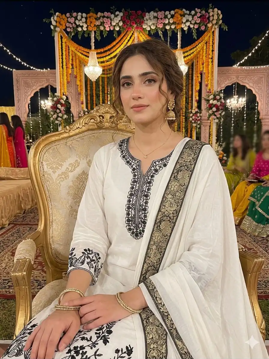 LG 2107 White Rayon Salwar Suit with Embroidery Work & Mirror Work. Grab it for ₹1999. Delivery 4-6 Working Days. Shop now. | Casual Suits, Jump Suits, Creative suits, Designer Suits, Palazzo Suits, Party Wear Suits, Patiala Suits, Salwar suit, Straight Suits