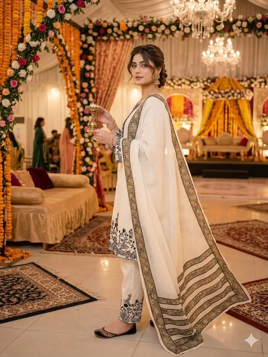 LG 2107 White Rayon Salwar Suit with Embroidery Work & Mirror Work. Grab it for ₹1999. Delivery 4-6 Working Days. Shop now. | Casual Suits, Jump Suits, Creative suits, Designer Suits, Palazzo Suits, Party Wear Suits, Patiala Suits, Salwar suit, Straight Suits