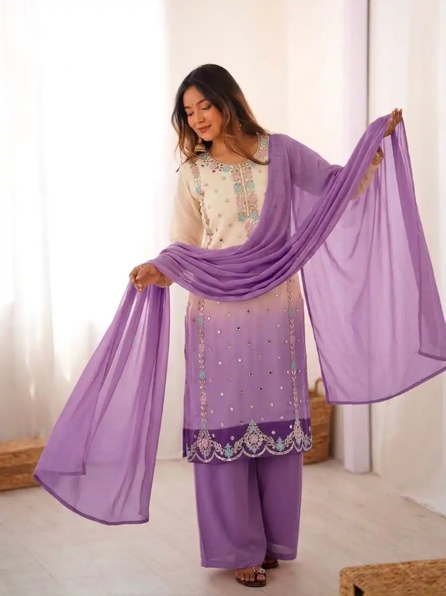 SR 1712 Lavender Color Faux Georgette Salwar Suit with Designer Work. Affordable Price ₹1999. Delivery 4-6 Working Days. Shop now. | Casual Suits, Jump Suits, Creative suits, Designer Suits, Palazzo Suits, Party Wear Suits, Patiala Suits, Salwar suit, Straight Suits