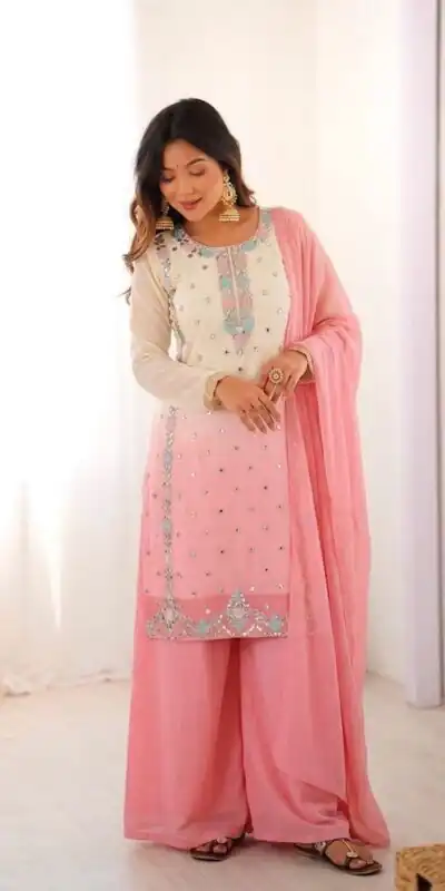 SR 1712 Pink Color Faux Georgette Salwar Suit with Designer Work. Affordable Price ₹1999. Delivery 4-6 Working Days. Shop now. | Casual Suits, Jump Suits, Creative suits, Designer Suits, Palazzo Suits, Party Wear Suits, Patiala Suits, Salwar suit, Straight Suits