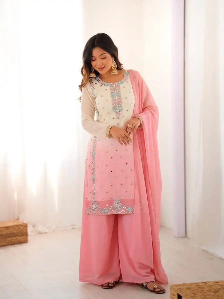 SR 1712 Pink Color Faux Georgette Salwar Suit with Designer Work. Affordable Price ₹1999. Delivery 4-6 Working Days. Shop now. | Casual Suits, Jump Suits, Creative suits, Designer Suits, Palazzo Suits, Party Wear Suits, Patiala Suits, Salwar suit, Straight Suits
