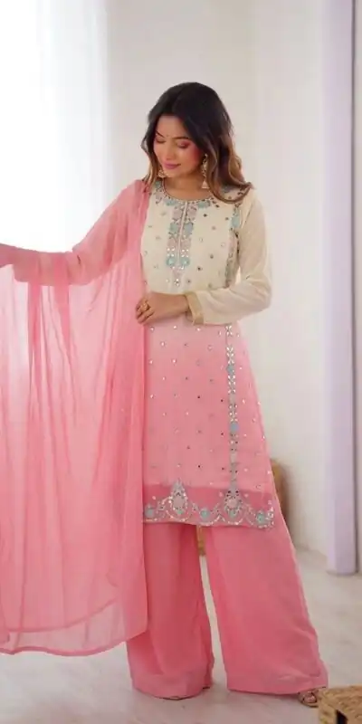 SR 1712 Pink Color Faux Georgette Salwar Suit with Designer Work. Affordable Price ₹1999. Delivery 4-6 Working Days. Shop now. | Casual Suits, Jump Suits, Creative suits, Designer Suits, Palazzo Suits, Party Wear Suits, Patiala Suits, Salwar suit, Straight Suits