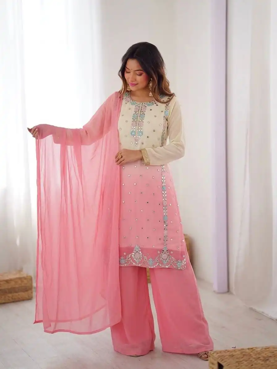 SR 1712 Pink Color Faux Georgette Salwar Suit with Designer Work. Affordable Price ₹1999. Delivery 4-6 Working Days. Shop now. | Casual Suits, Jump Suits, Creative suits, Designer Suits, Palazzo Suits, Party Wear Suits, Patiala Suits, Salwar suit, Straight Suits