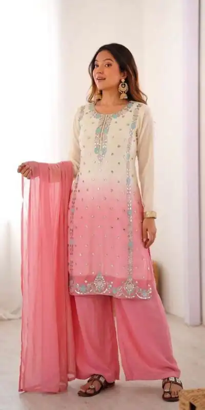 SR 1712 Pink Color Faux Georgette Salwar Suit with Designer Work. Affordable Price ₹1999. Delivery 4-6 Working Days. Shop now. | Casual Suits, Jump Suits, Creative suits, Designer Suits, Palazzo Suits, Party Wear Suits, Patiala Suits, Salwar suit, Straight Suits