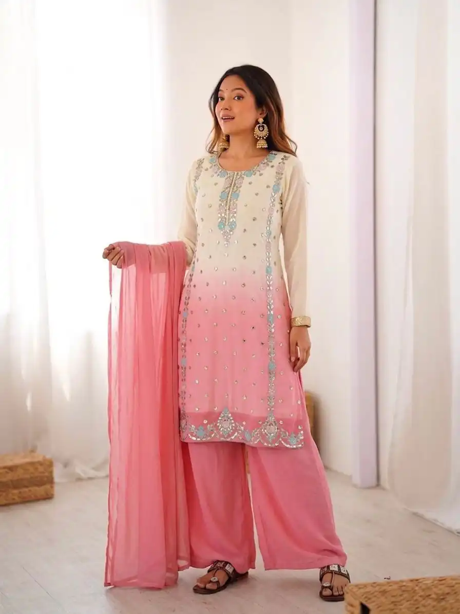 SR 1712 Pink Color Faux Georgette Salwar Suit with Designer Work. Affordable Price ₹1999. Delivery 4-6 Working Days. Shop now. | Casual Suits, Jump Suits, Creative suits, Designer Suits, Palazzo Suits, Party Wear Suits, Patiala Suits, Salwar suit, Straight Suits