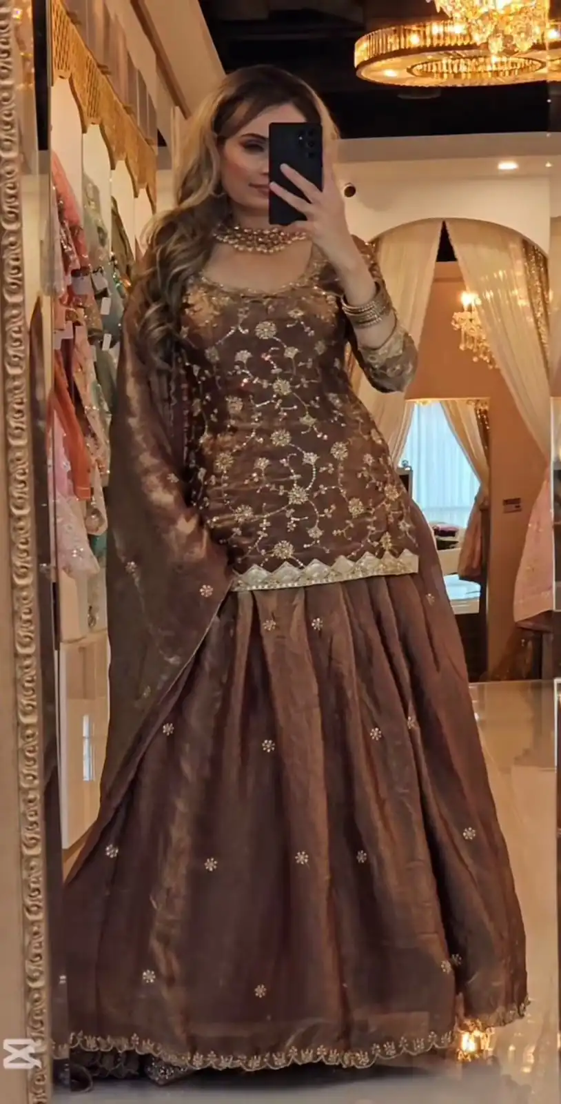 MF 473 Brown in Color Fandy Silk Designer Work Lehenga Choli . Affordable Price ₹2399. Delivery 4-6 Working Days. Shop now. | Bollywood Lehenga, Creative Lehenga, Designer Lehenga, Embroidered Lehenga, Lehenga, Party Wear Lehenga
