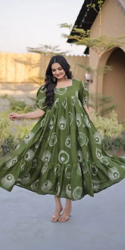 KA 1249 Green Color Cotton Kurti with Printed Designer Work. Exclusive Offer ₹1519. Delivery 4-6 Working Days. Online Shop now. | Bollywood Kurti, Creative Kurtis, Designer Kurti, Kurti, Party Wear Kurti, Selfie Kurti