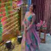 Beautiful Pink Fox Georgette Embroidery Work Gown