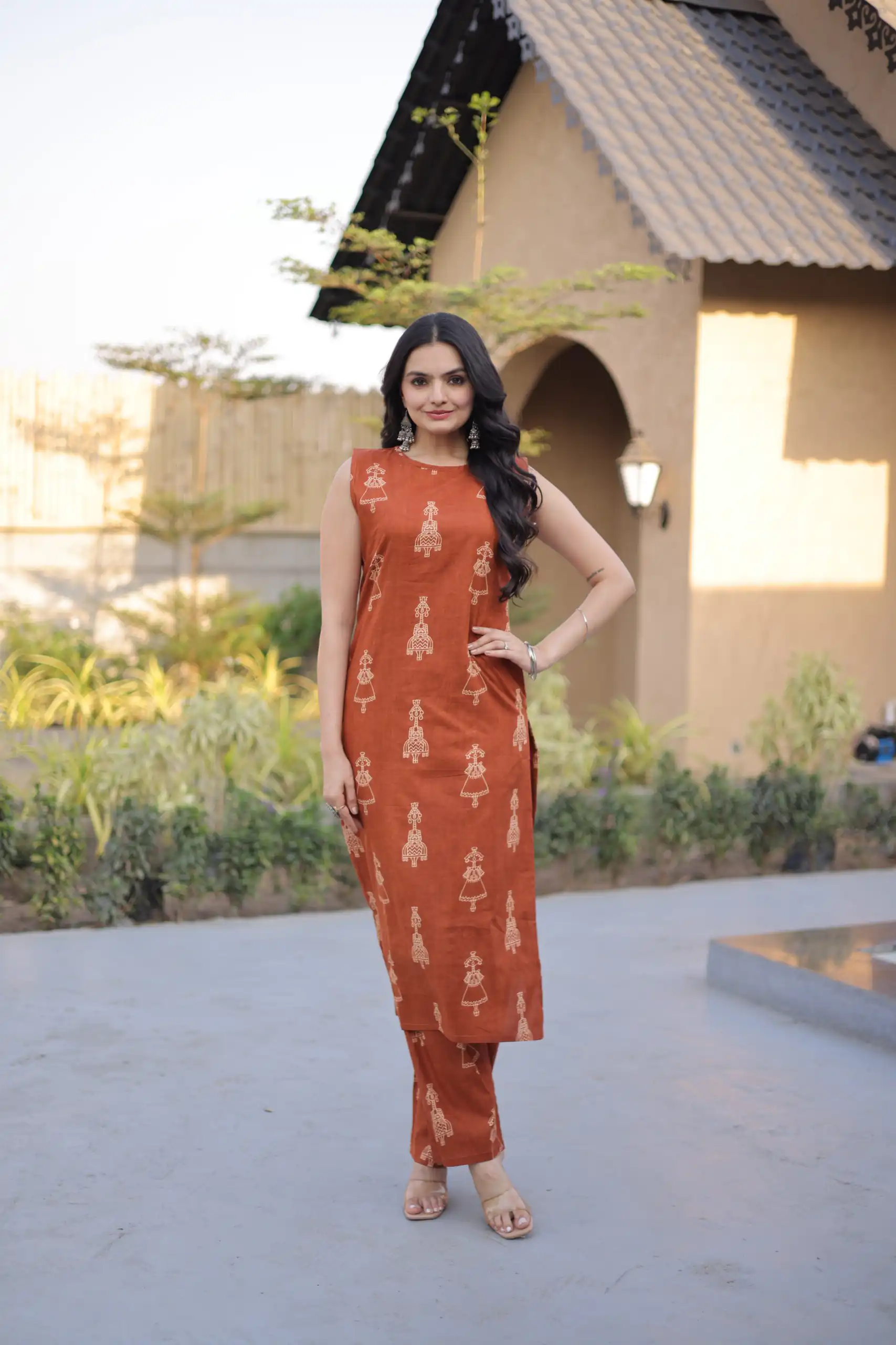 Rust Cotton Kurti KA 1251 Rust with Designer Work. Wedding, Party, Festive, Events, Special Price ₹1519. Delivery 4-6 Working Days. Shop now. | Bollywood Kurti, Creative Kurtis, Designer Kurti, Kurti, Party Wear Kurti, Selfie Kurti