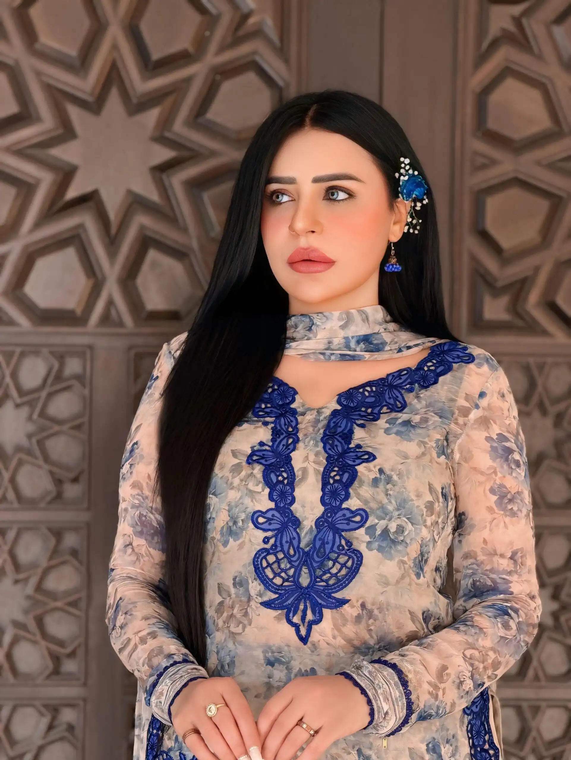 SRK 5352 Cream Faux Georgette Salwar Suit with Designer Work. Affordable Price ₹2049. Delivery 4-6 Working Days. Shop now. | Casual Suits, Jump Suits, Creative suits, Designer Suits, Palazzo Suits, Party Wear Suits, Patiala Suits, Salwar suit, Straight Suits