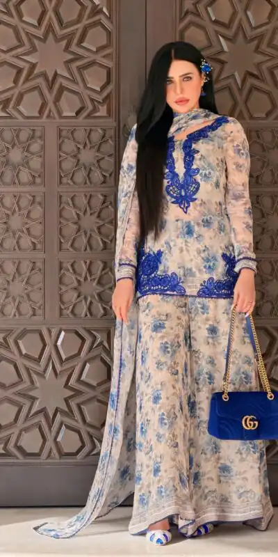 SRK 5352 Cream Faux Georgette Salwar Suit with Designer Work. Affordable Price ₹2049. Delivery 4-6 Working Days. Shop now. | Casual Suits, Jump Suits, Creative suits, Designer Suits, Palazzo Suits, Party Wear Suits, Patiala Suits, Salwar suit, Straight Suits